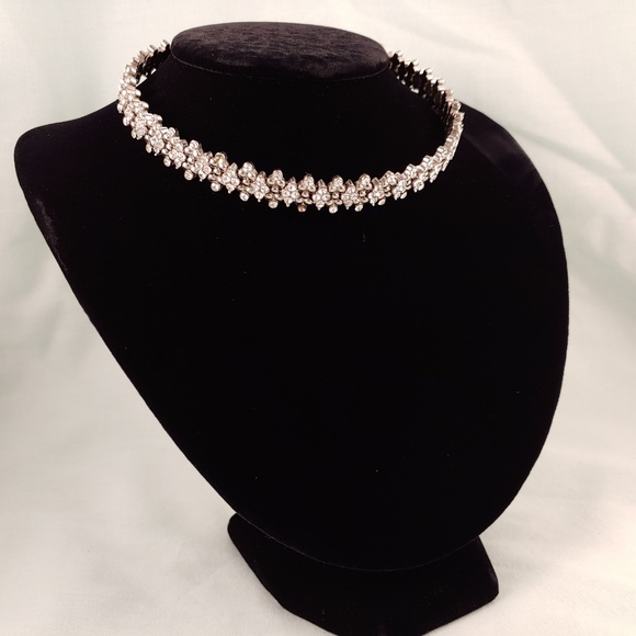 Flexible Choker Necklace & Bracelet SET Rhinestone Party Prom Dance Elegant - Picture 2 of 8